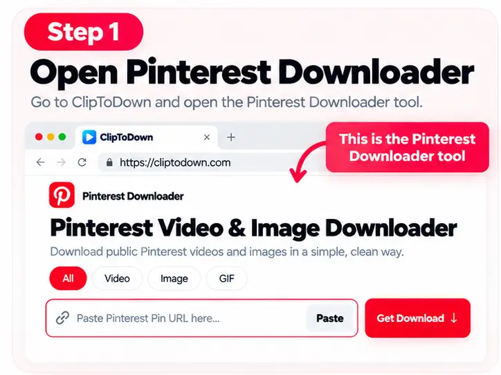 Pinterest Downloader Step 1